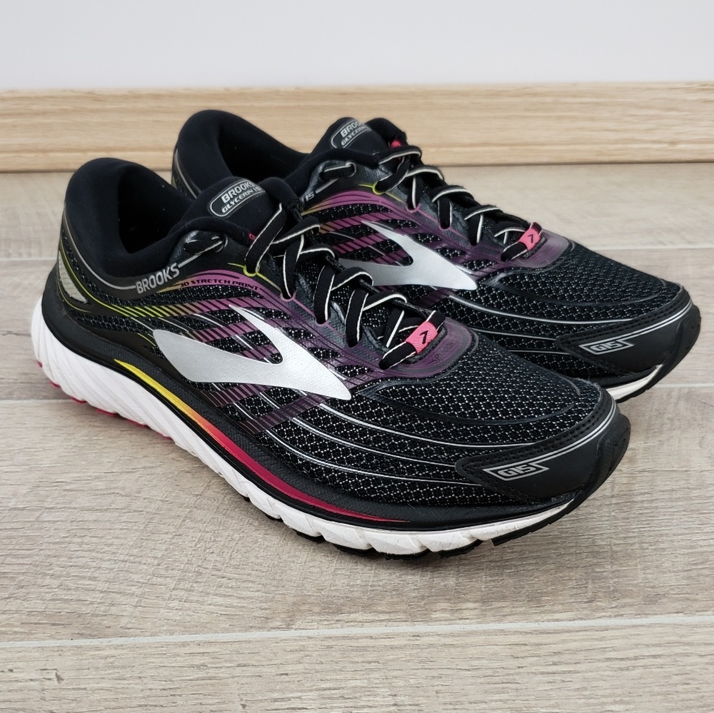Brooks Glycerin 15 DNA Peacock Plum Caspia shoes, size 9.5.